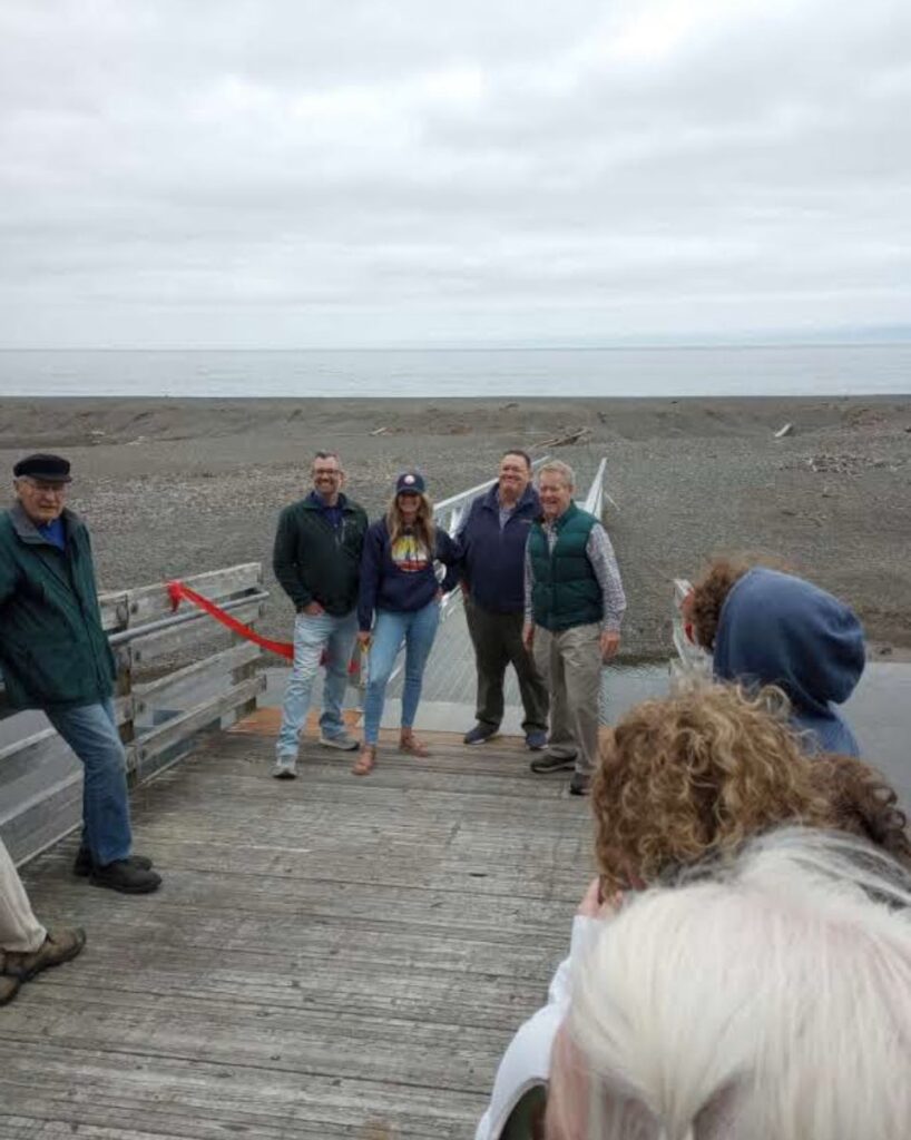 Cutting Ribbon at bridge