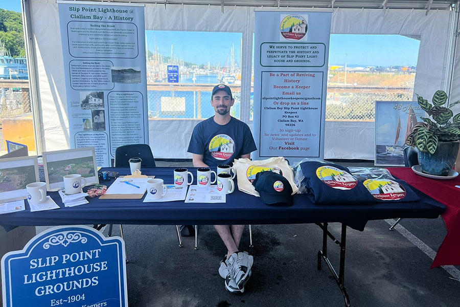 Volunteer at the booth