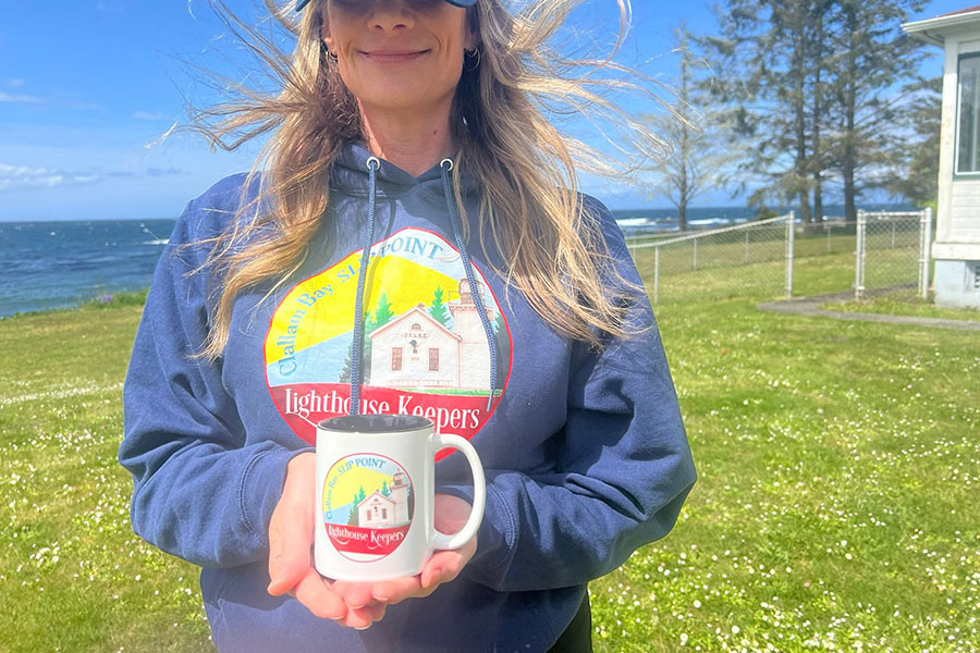 Slip Point Lighthouse hoodies and cups